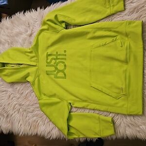 Nike Therma-Fit Neon Yellow “Just Do It” Hoodie – Size Large